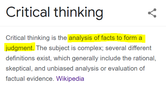 uncritical thinking definition